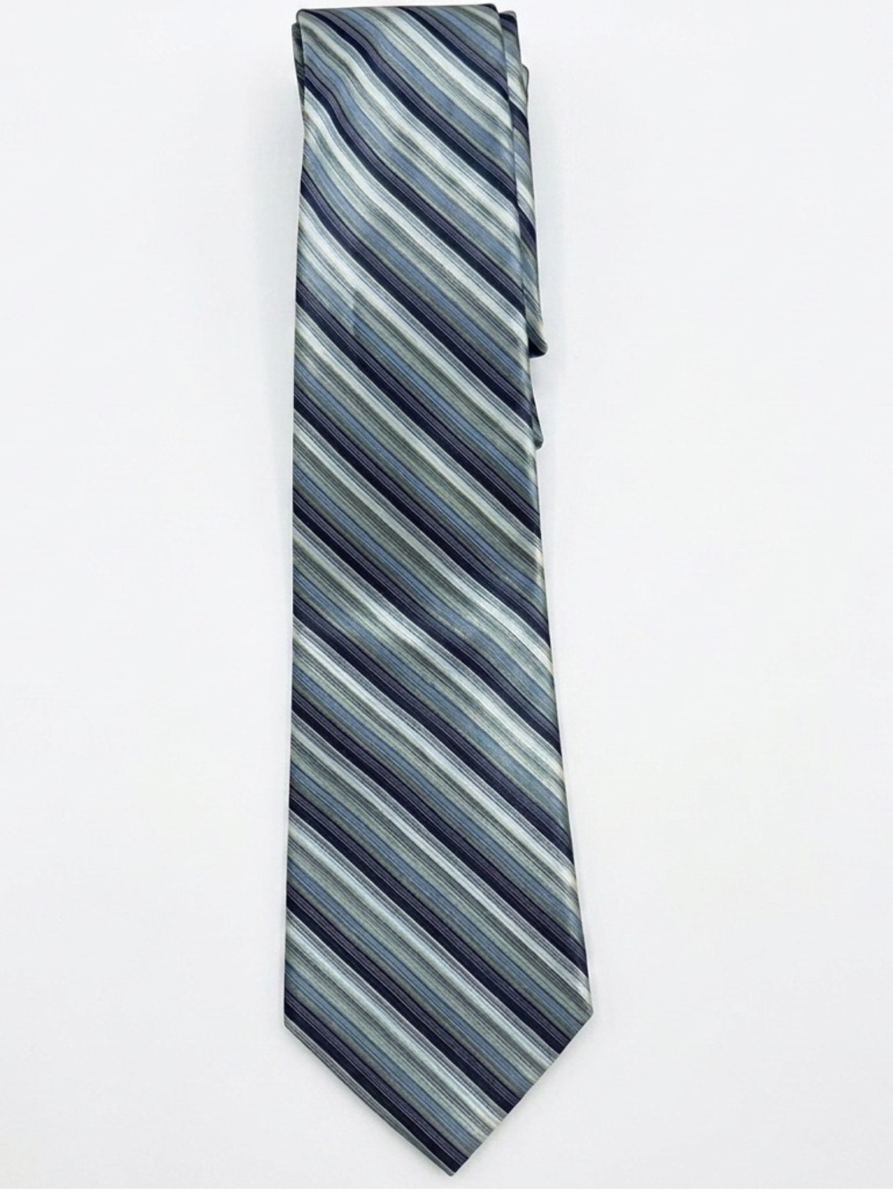 Vis Europa Striped Men's Tie in Blue and Green